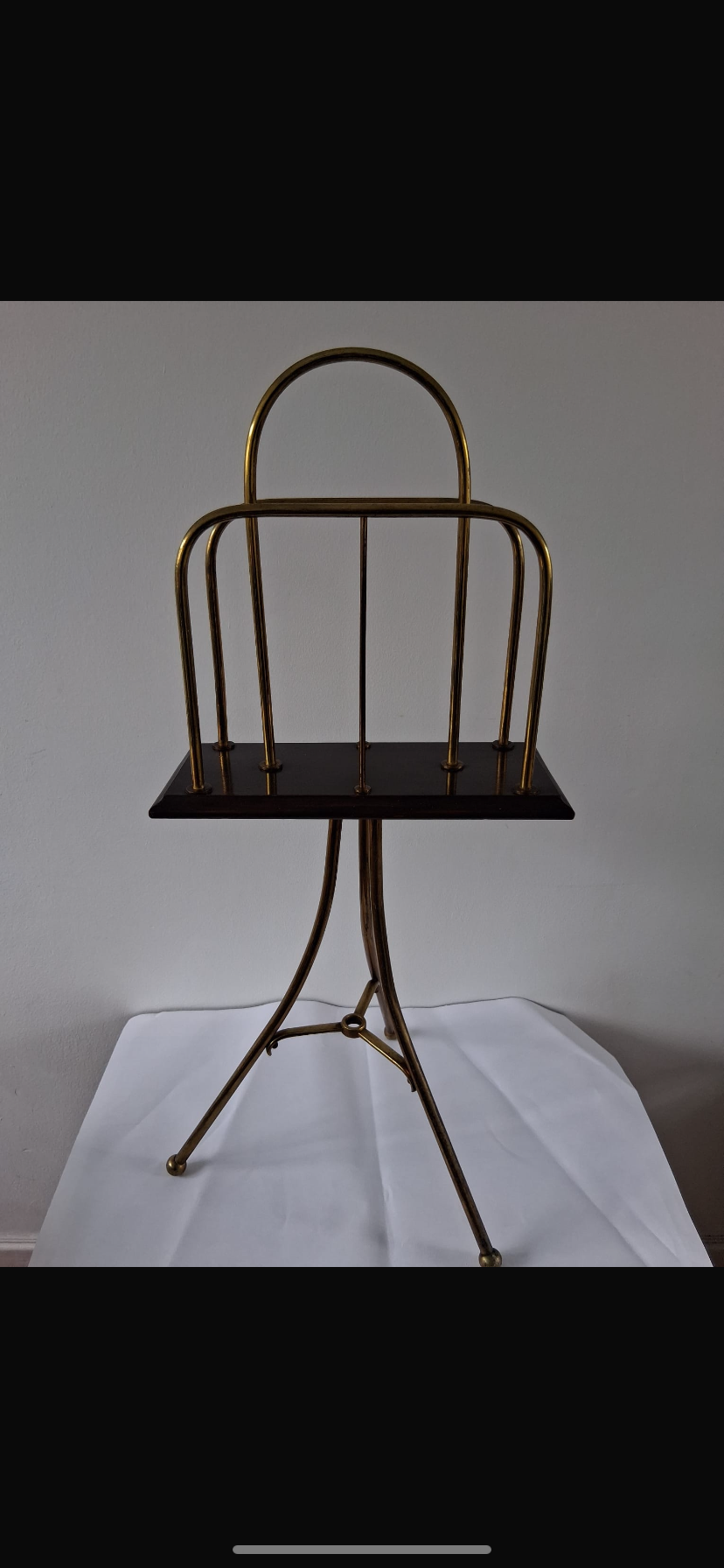 Edwardian Brass And Oak Revolving Newspaper Stand