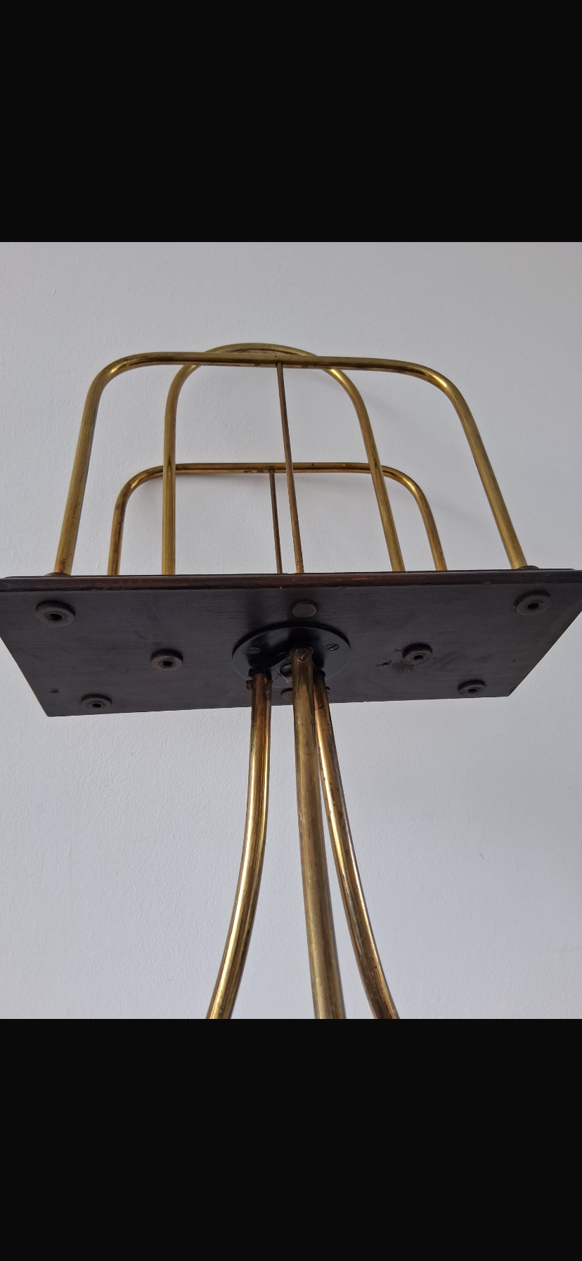 Edwardian Brass And Oak Revolving Newspaper Stand
