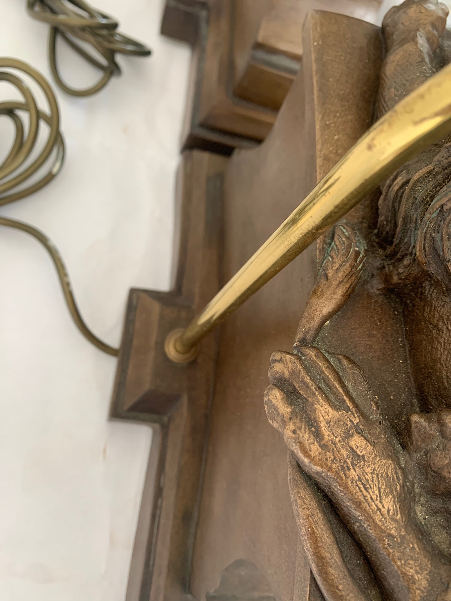Bronzed Recumbent lion lamps