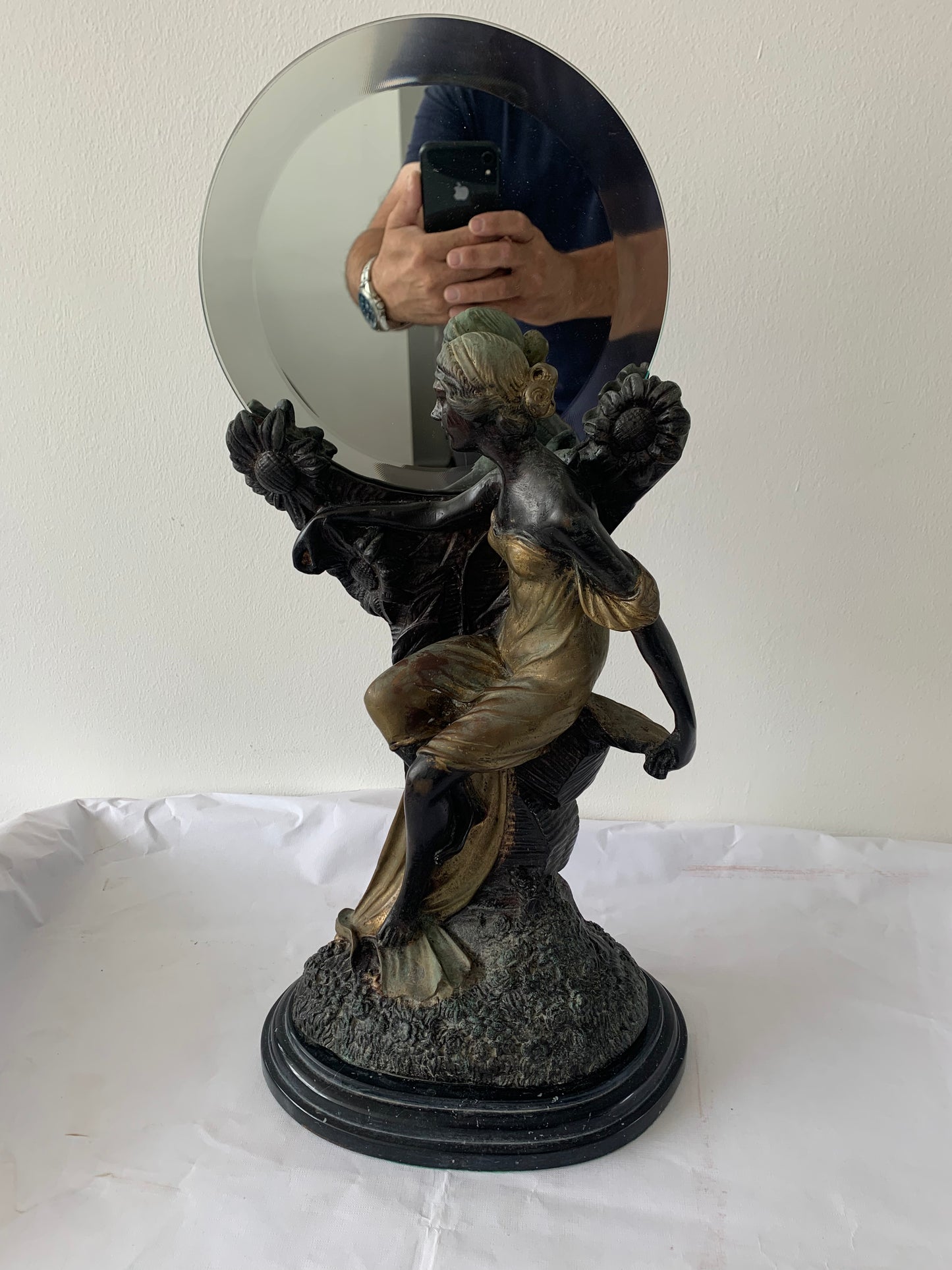 Romain De Tirtoff Art Deco Bronze Mirror