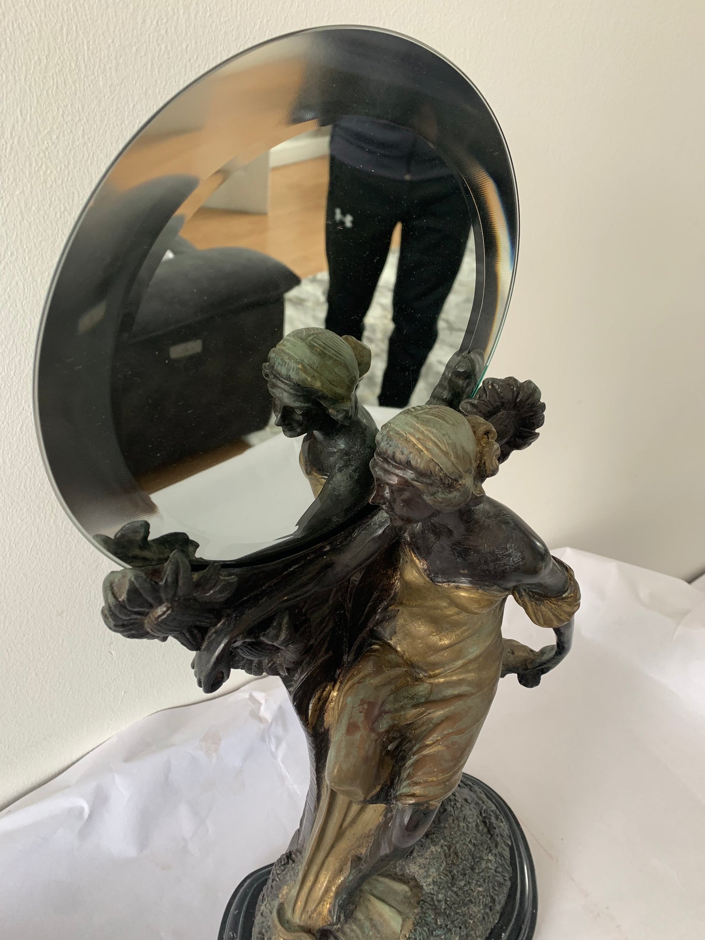 Romain De Tirtoff Art Deco Bronze Mirror