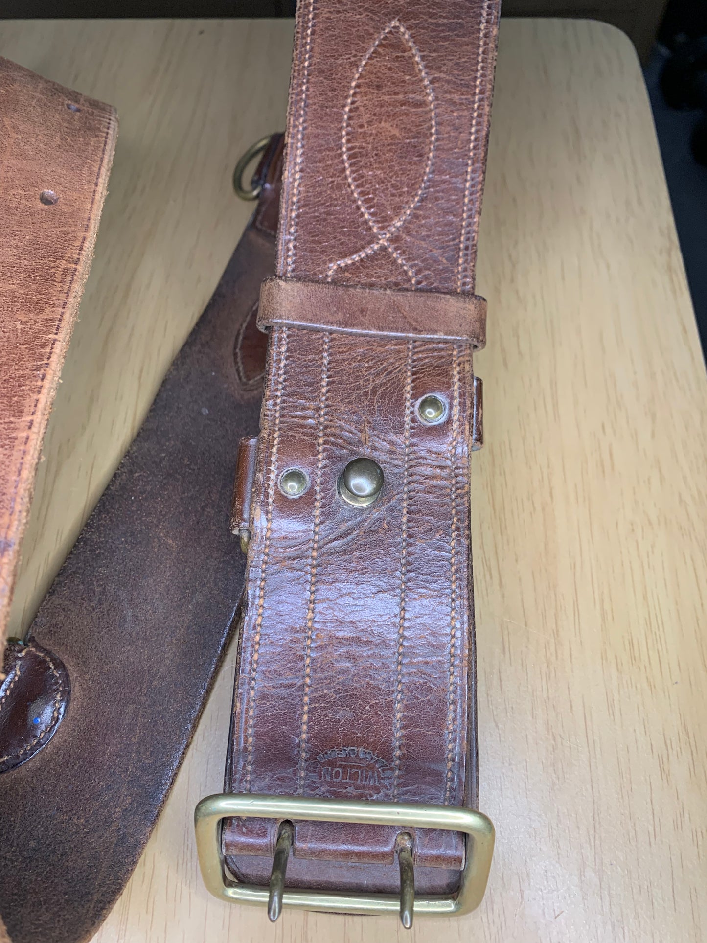WW1 Officers Sam Browne Champion & Wilton Leather Belt