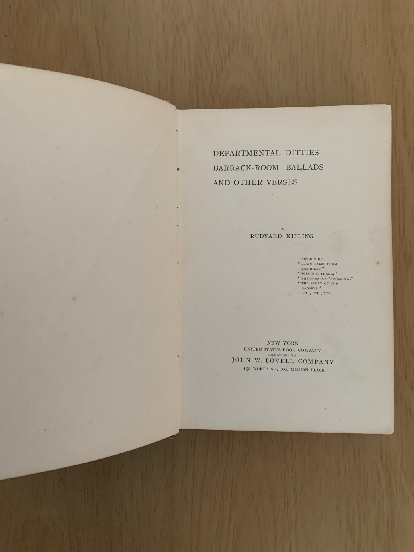 First American Edition Rudyard Kiplings Departmental Ditties 1890