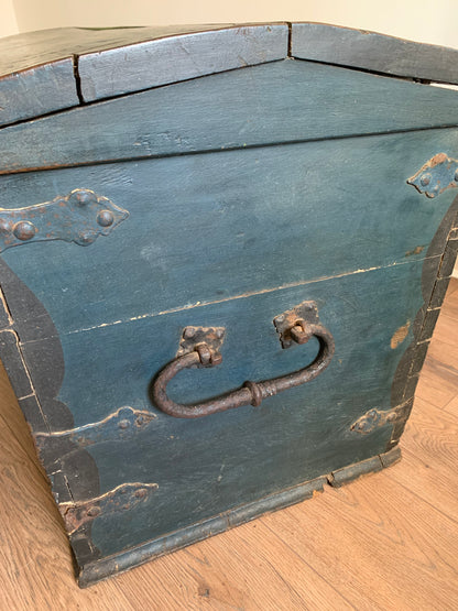Antique 1849 Swedish Domed Top Marriage Trunk