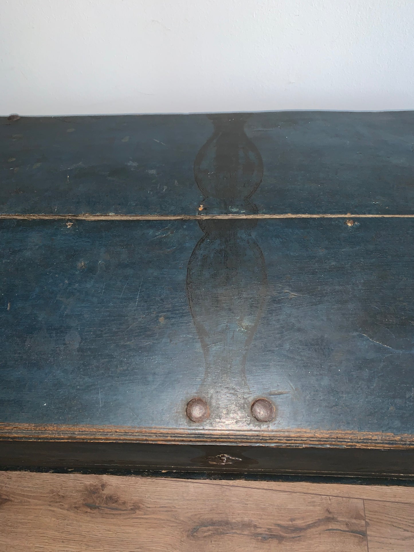 Antique 1849 Swedish Domed Top Marriage Trunk