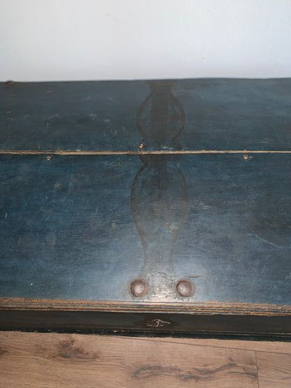 Antique 1849 Swedish Domed Top Marriage Trunk