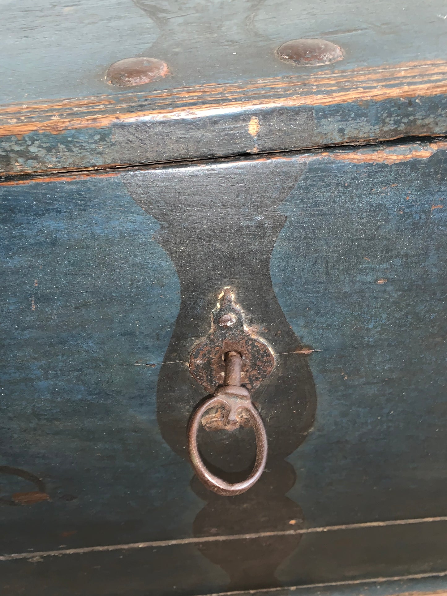Antique 1849 Swedish Domed Top Marriage Trunk
