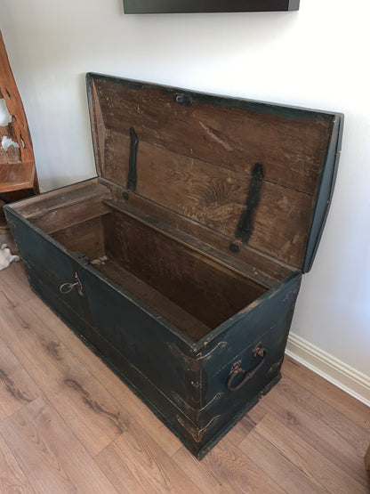 Antique 1849 Swedish Domed Top Marriage Trunk