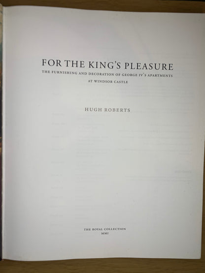 FOR THE KINGS PLEASURE BY HUGH ROBERTS