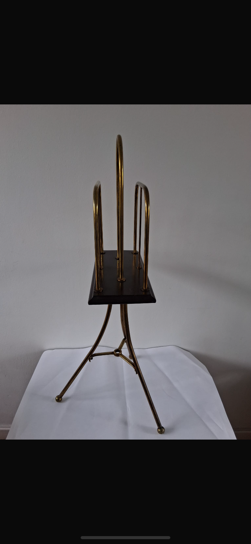 Edwardian Brass And Oak Revolving Newspaper Stand