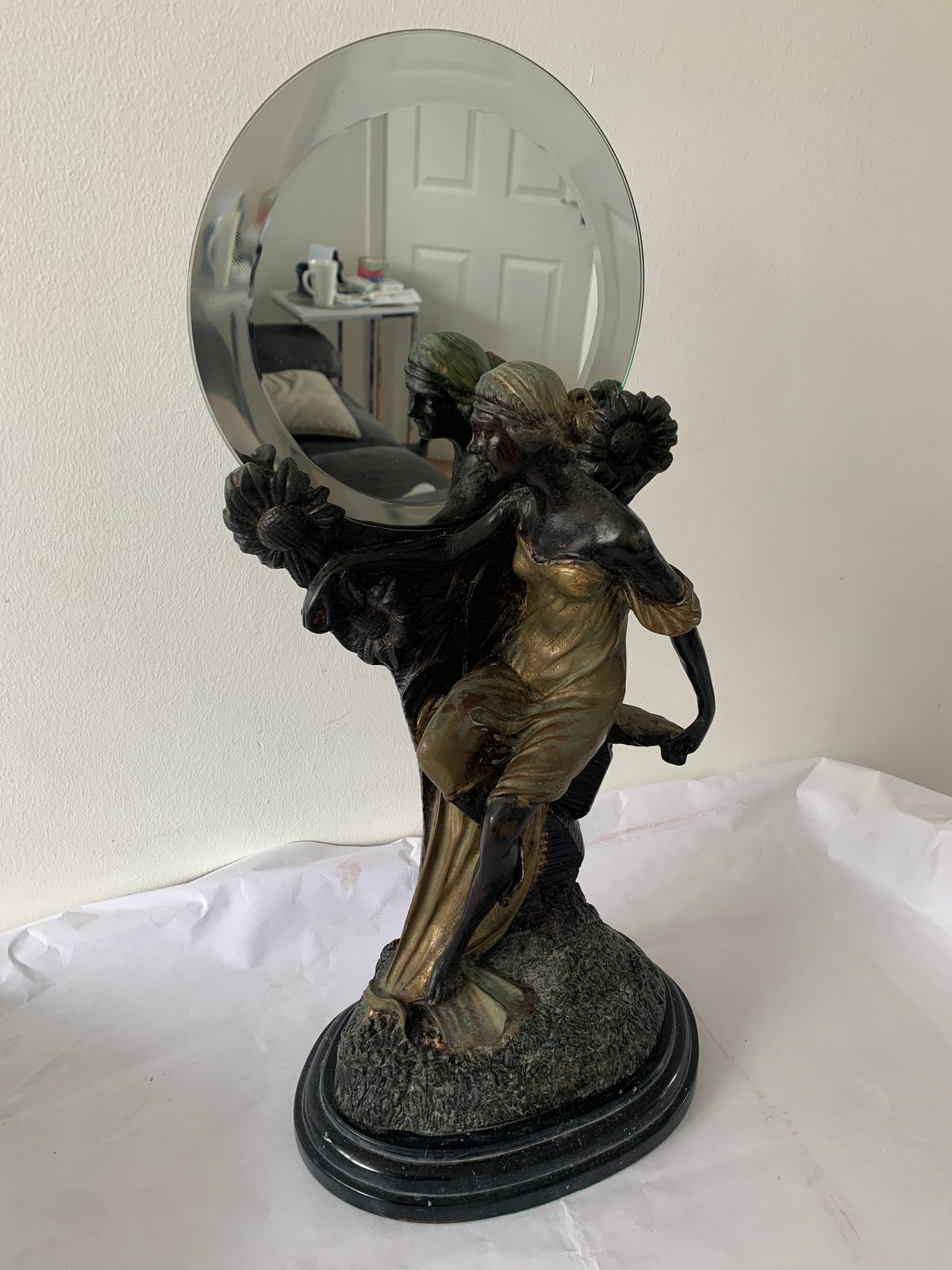 Romain De Tirtoff Art Deco Bronze Mirror