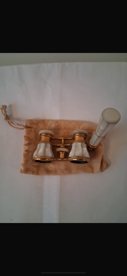 Antique French Mother Of Pearl Opera Glasses