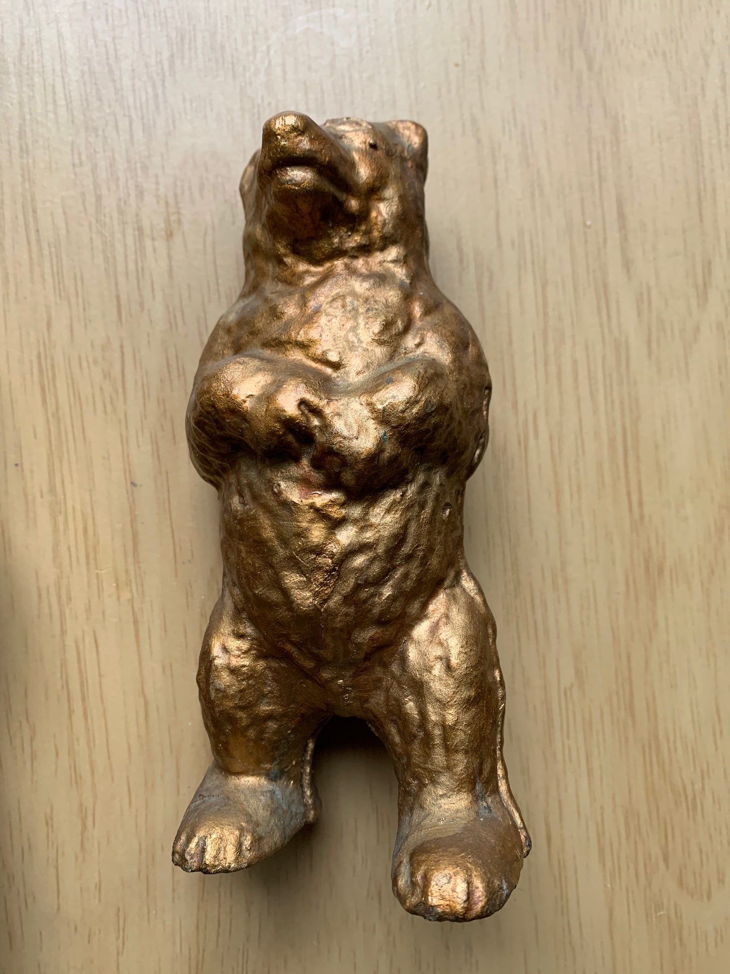 Vintage Cast Brass Bear Coin Bank