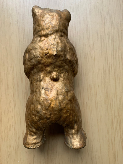 Vintage Cast Brass Bear Coin Bank