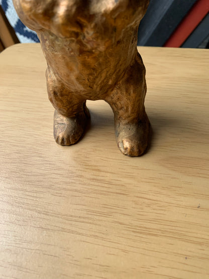 Vintage Cast Brass Bear Coin Bank