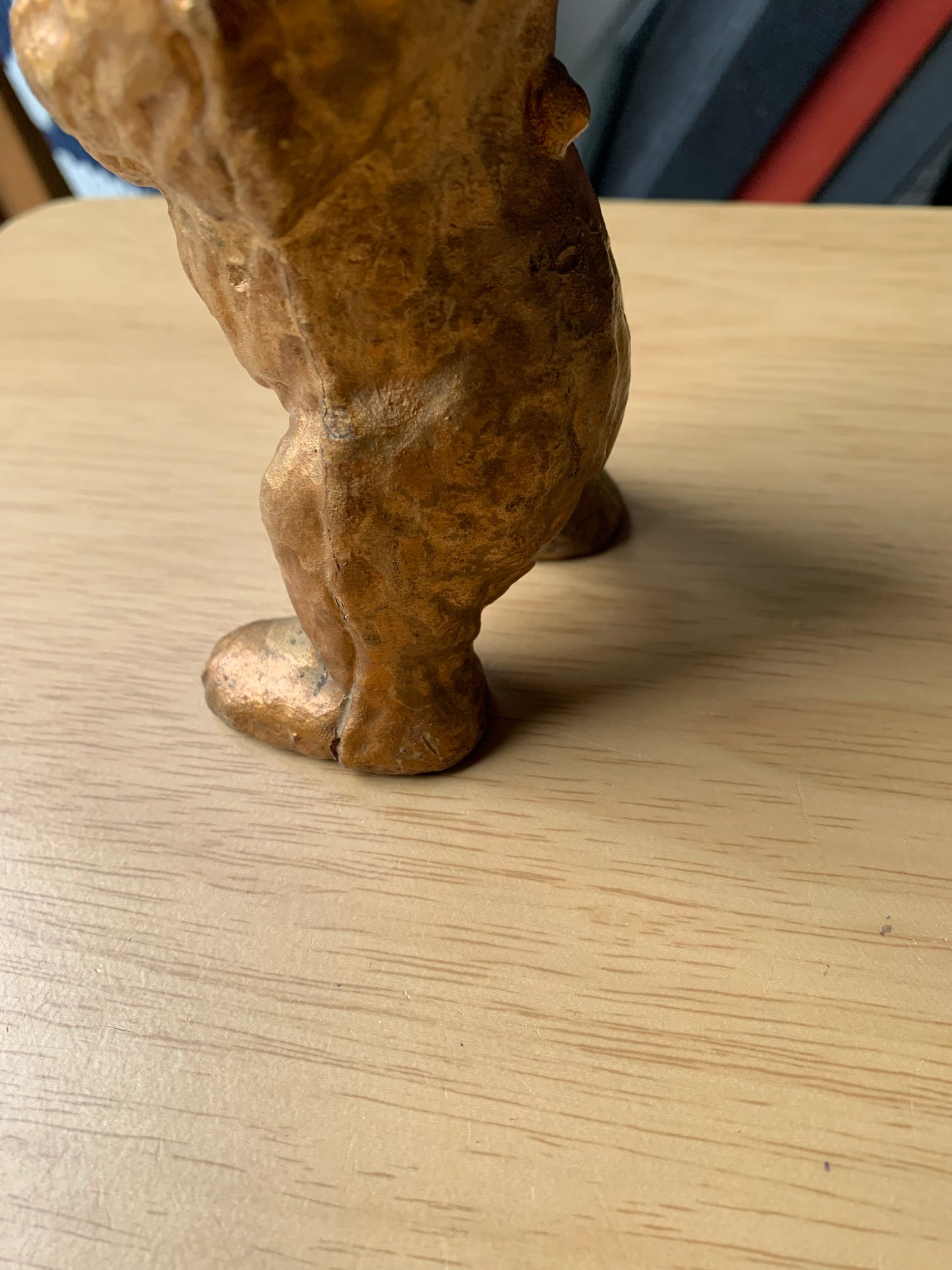 Vintage Cast Brass Bear Coin Bank