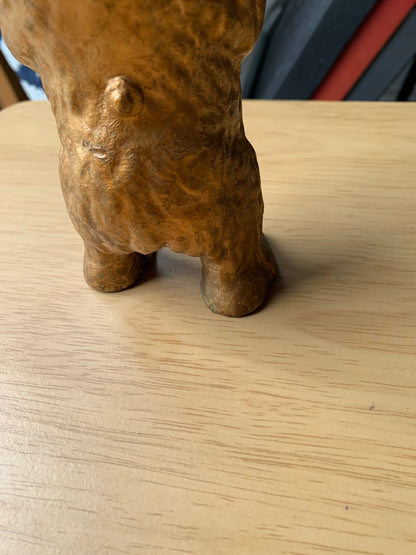 Vintage Cast Brass Bear Coin Bank