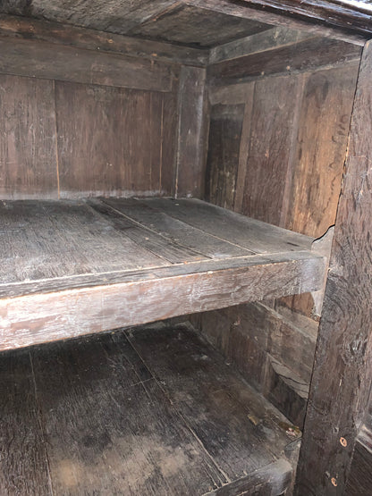 17th Century Dark Oak  Jacobean Cupboard With Book Of Genesis Carvings Dated Anno 1609