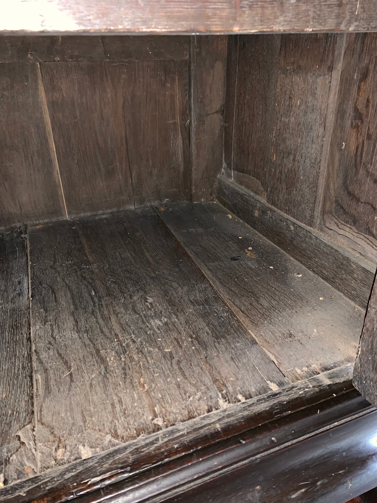 17th Century Dark Oak  Jacobean Cupboard With Book Of Genesis Carvings Dated Anno 1609