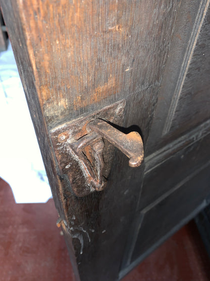 17th Century Dark Oak  Jacobean Cupboard With Book Of Genesis Carvings Dated Anno 1609