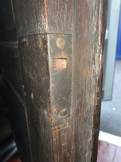 17th Century Dark Oak  Jacobean Cupboard With Book Of Genesis Carvings Dated Anno 1609