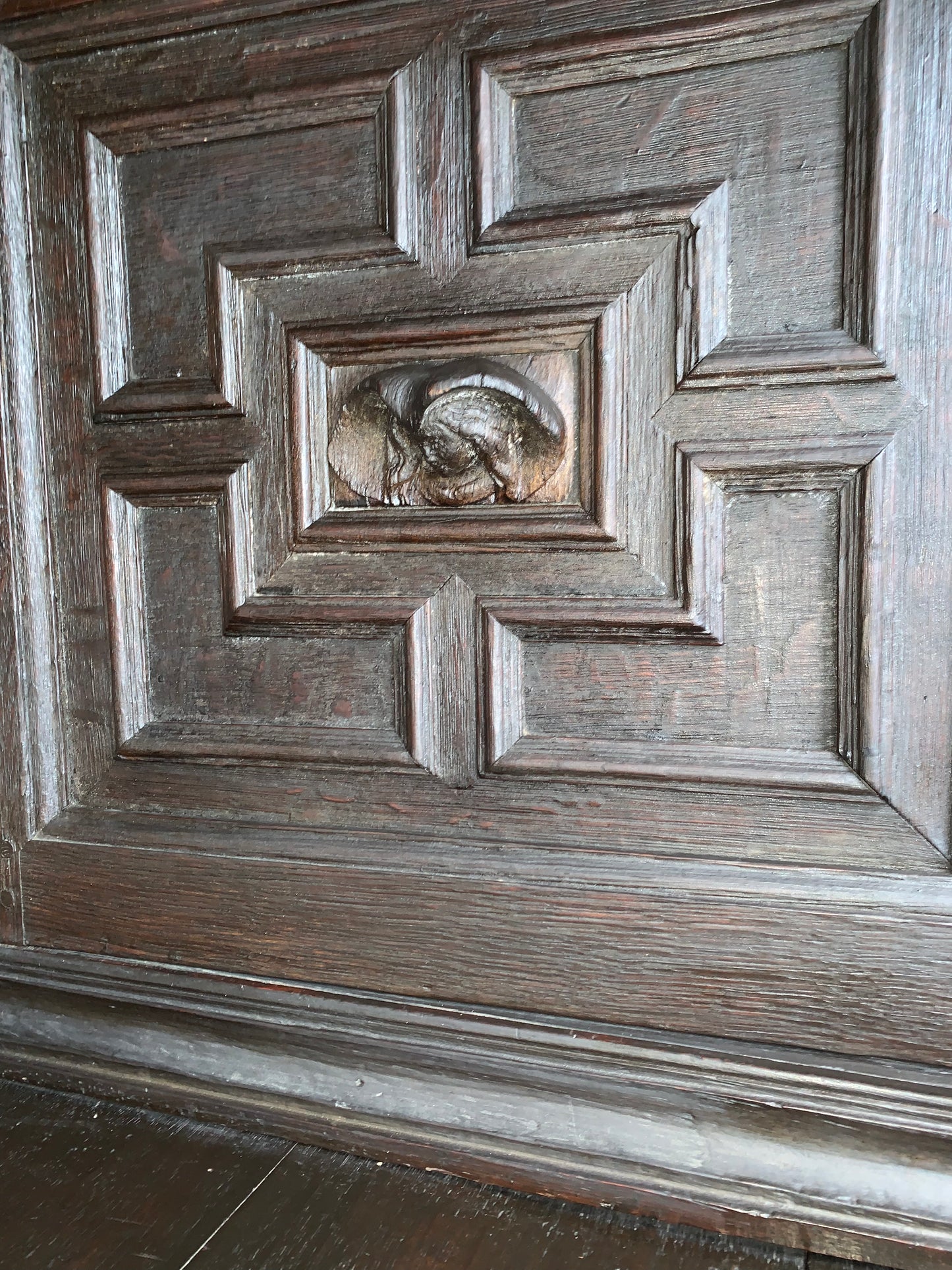 17th Century Dark Oak  Jacobean Cupboard With Book Of Genesis Carvings Dated Anno 1609
