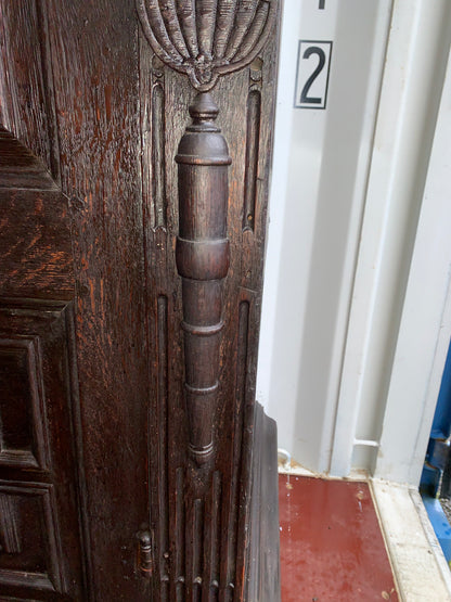 17th Century Dark Oak  Jacobean Cupboard With Book Of Genesis Carvings Dated Anno 1609