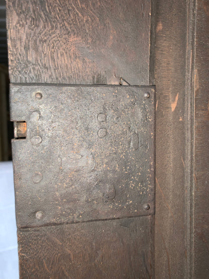 17th Century Dark Oak  Jacobean Cupboard With Book Of Genesis Carvings Dated Anno 1609