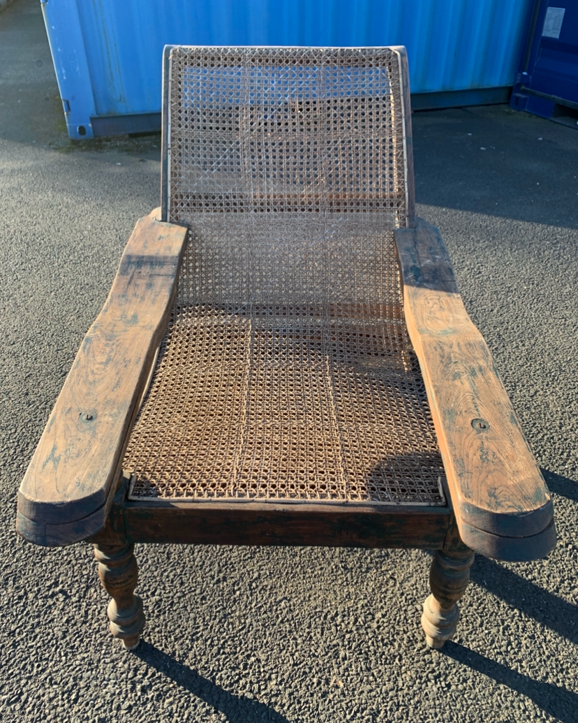 Antique 19th Century Solid Teak Plantation Chair