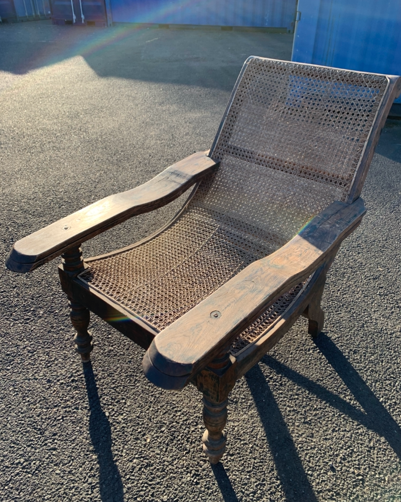 Antique 19th Century Solid Teak Plantation Chair
