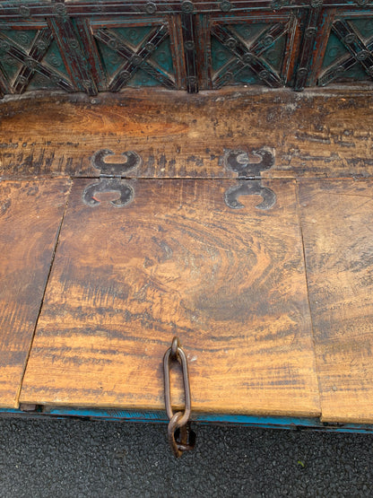 Antique Anglo-Indian DAMCHIYA Dowry Chest & Settle Bench.