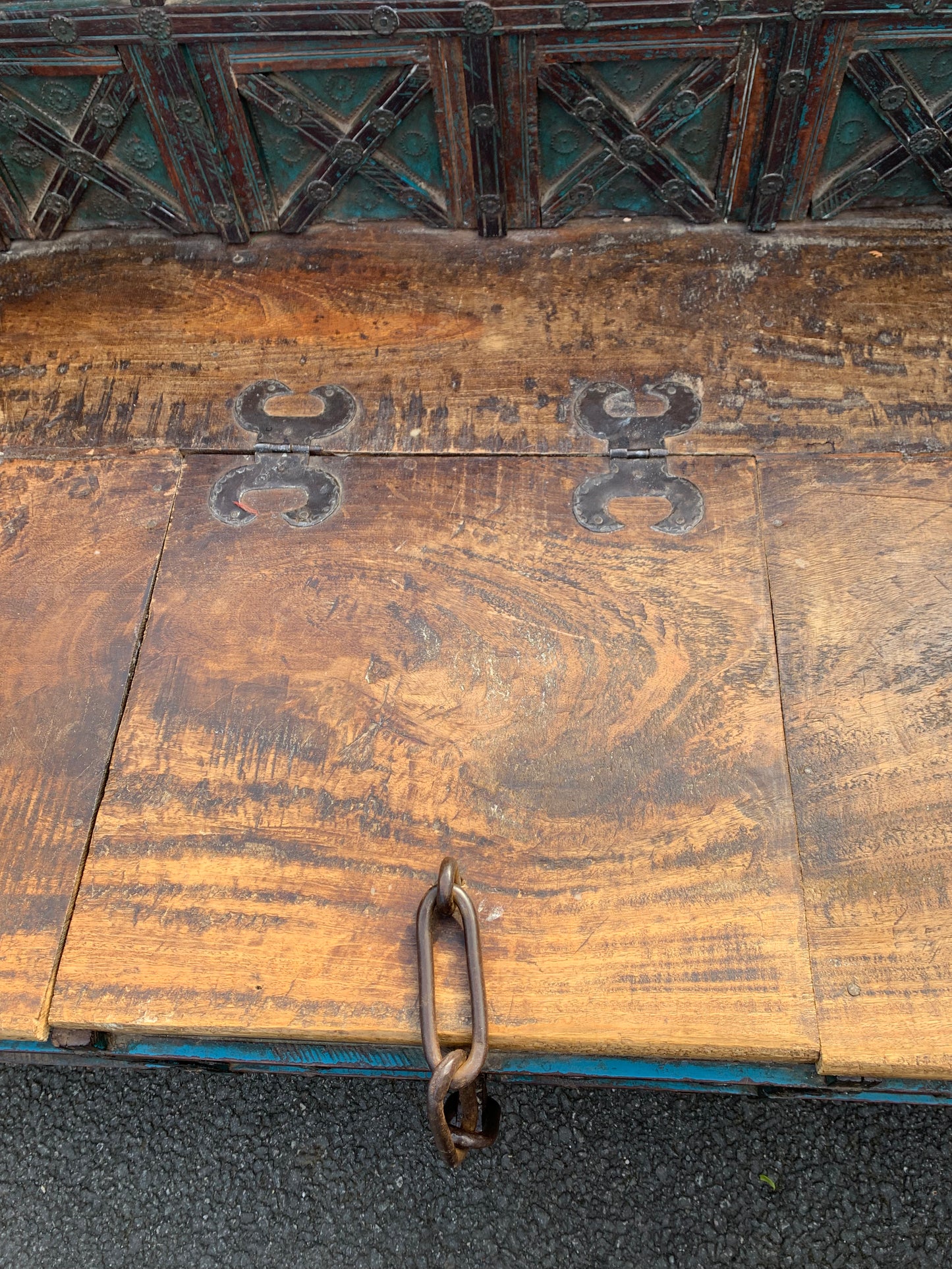 Antique Anglo-Indian DAMCHIYA Dowry Chest & Settle Bench.