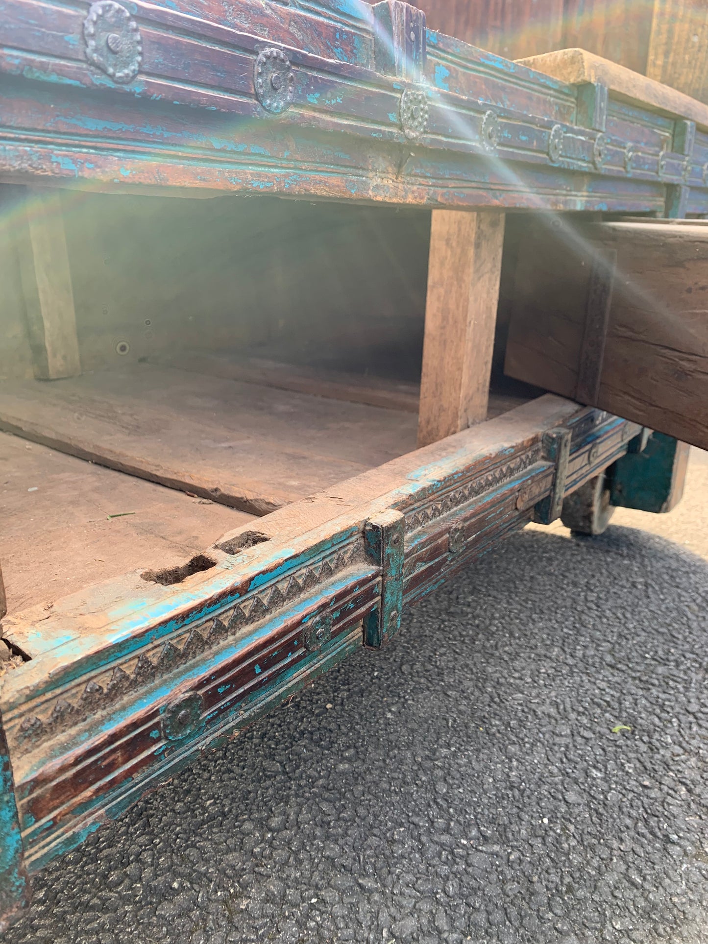 Antique Anglo-Indian DAMCHIYA Dowry Chest & Settle Bench.