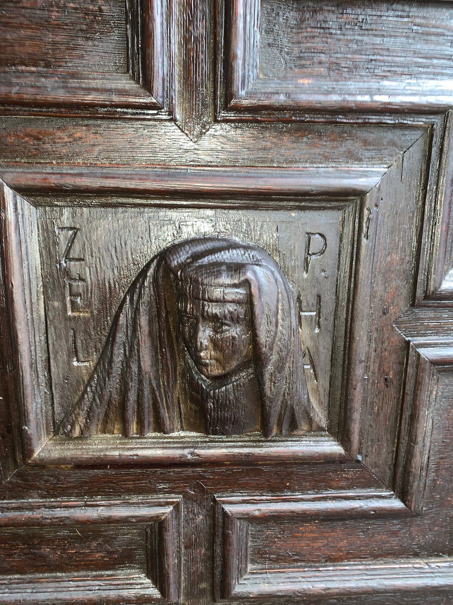17th Century Dark Oak  Jacobean Cupboard With Book Of Genesis Carvings Dated Anno 1609